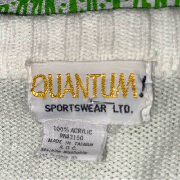 Vintage textured v neck rainbow sweater M - Picture 2 of 8